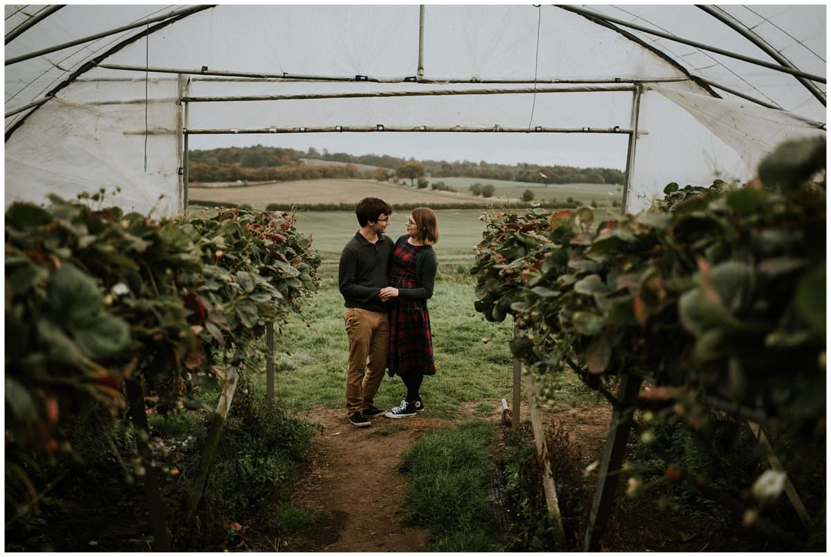 Edinburgh pumpkin farm engagement photoshoot