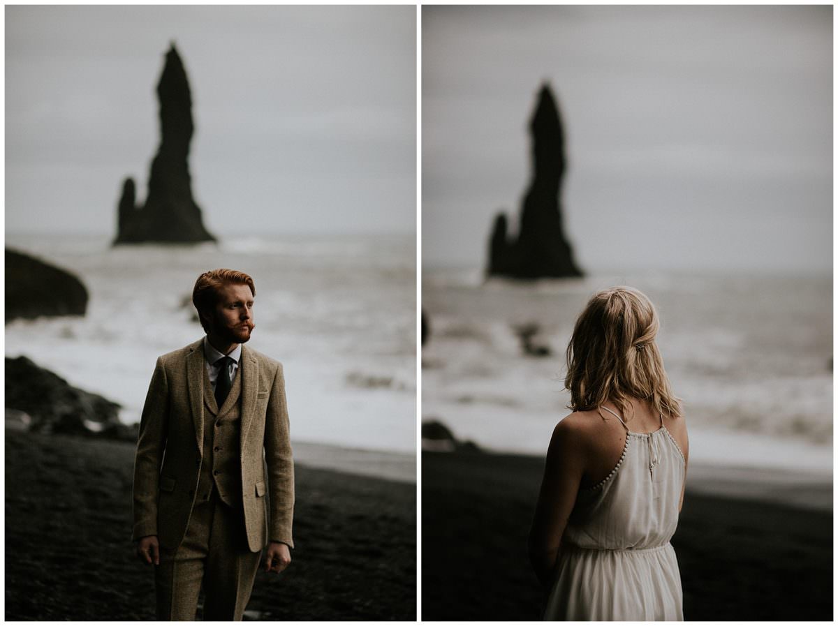 Reynisfjara black beach wedding photography - Iceland wedding photographer