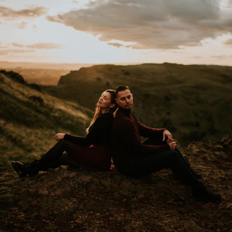 Arthur's Seat engagement session Edinburgh - Scotland photographer