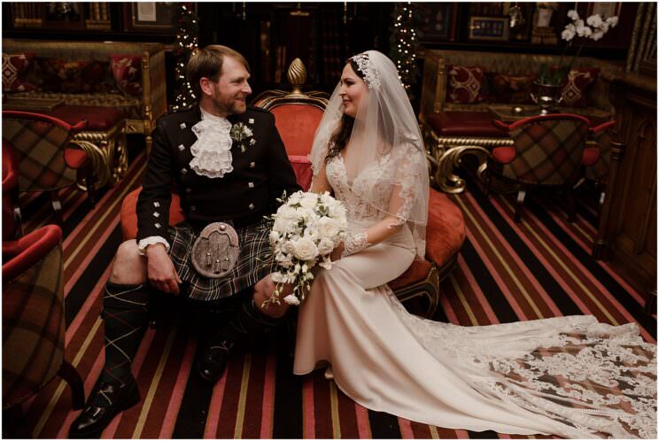 Christmas wedding at Prestonfield House in Edinburgh | Edinburgh wedding photographer