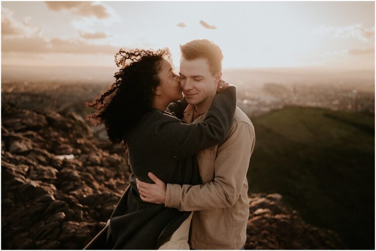Engagement photos on Arthur's Seat in Edinburgh - Edinburgh engagement photographer