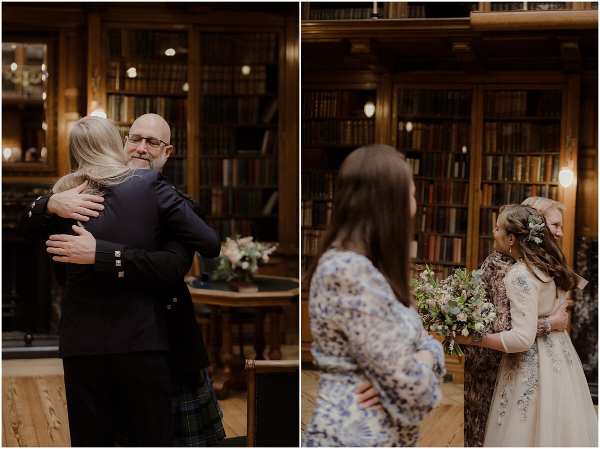 Guests continuing to congratulate the newly married couple