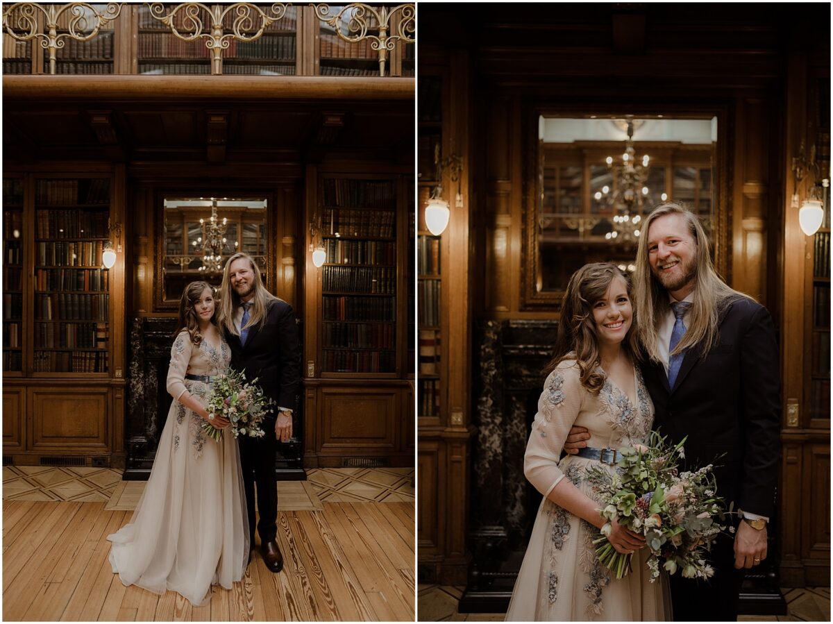 Official wedding portraits of the wedding couple in an embrace