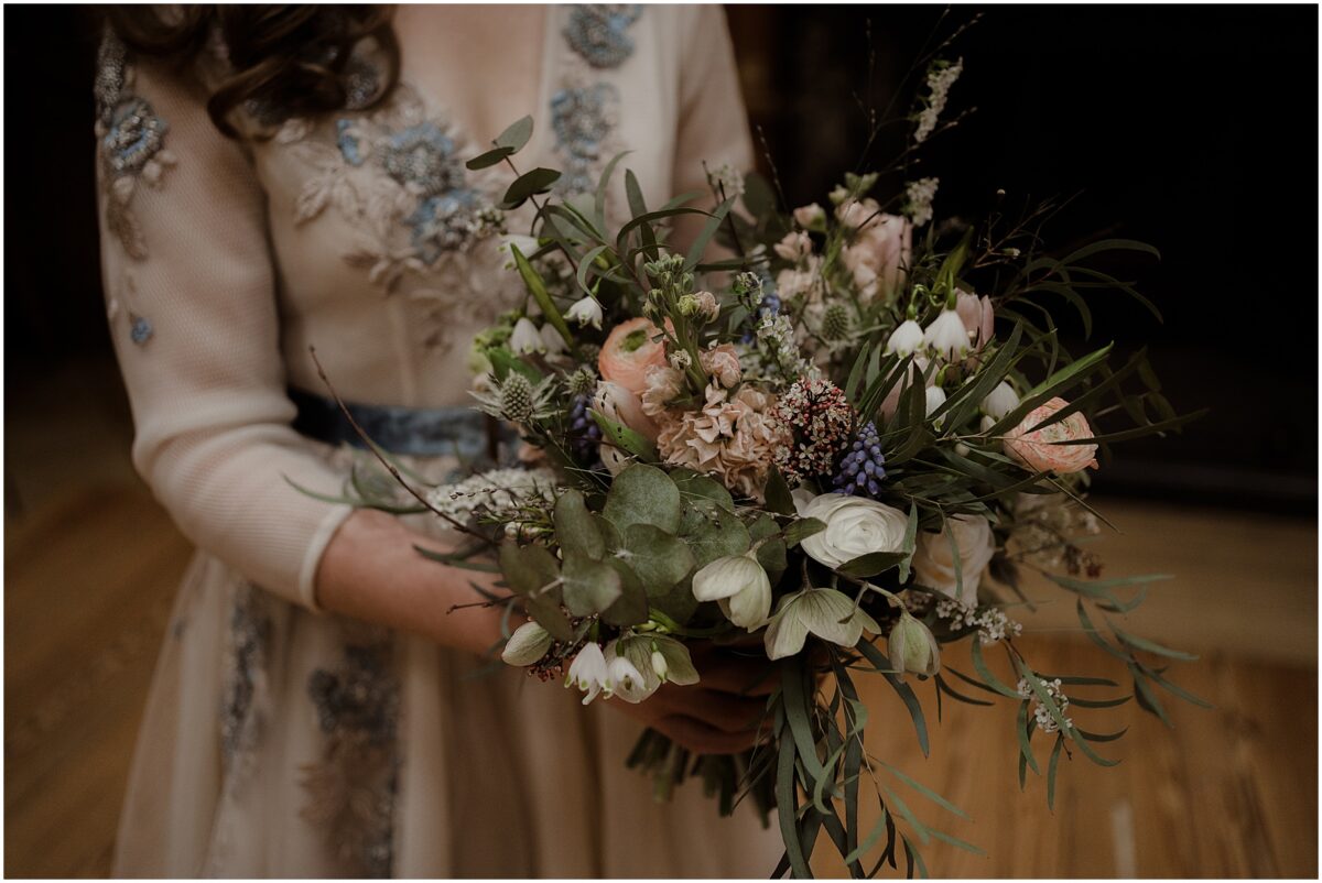 Scottish wildflower bridal bouquet