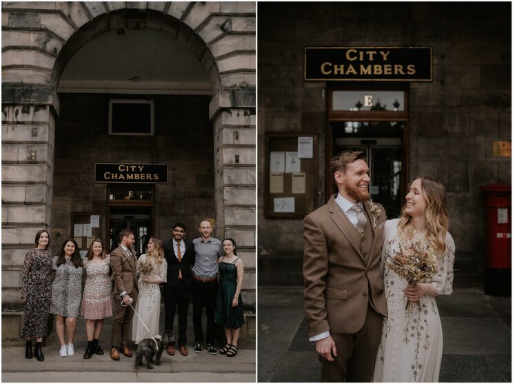 Relaxed Edinburgh City Chambers elopement - Edinburgh wedding photographer