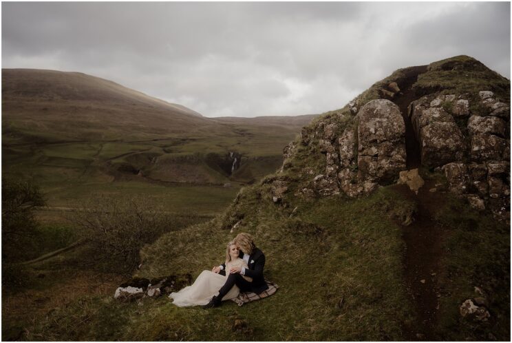 Rainy Fairy Glen elopement on Isle of Skye, Scotland