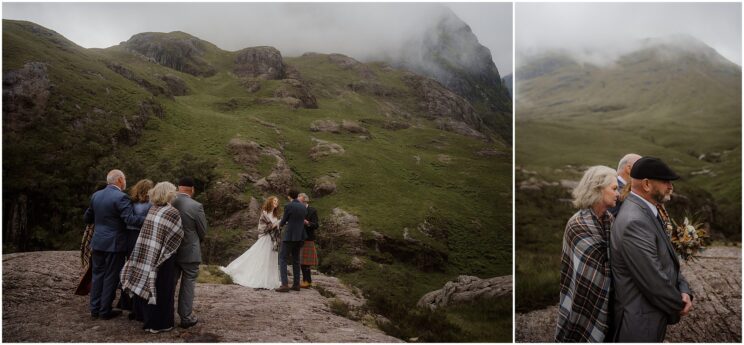 Elopement wedding ceremony in the Scottish highlands