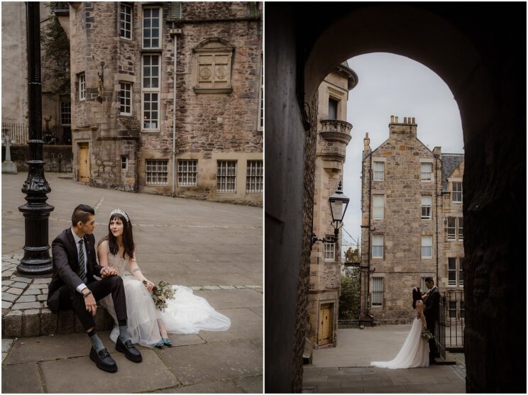 The Vennel Steps Wedding photos in Edinburgh, Edinburgh city elopement wedding