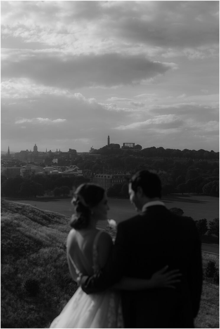 Holyrood Park elopement wedding at St Anthony's Chapel ruins in Scotland