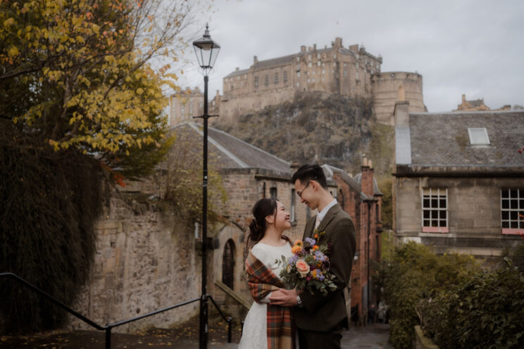 Autumn elopement in Edinburgh, Scotland - Scotland elopement photographer - best time to elope in Scotland