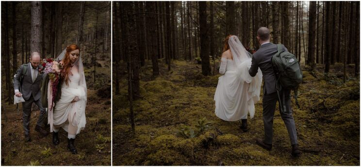 Woodland elopement ceremony at Glencoe Lochan forest - Scotland elopement photographer