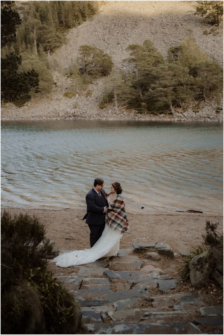 Wedding photos at Lochan Uaine, the Green Loch in Scotland