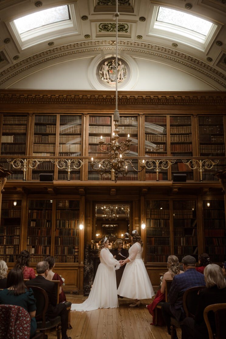 Same-sex wedding in Edinburgh's New Library