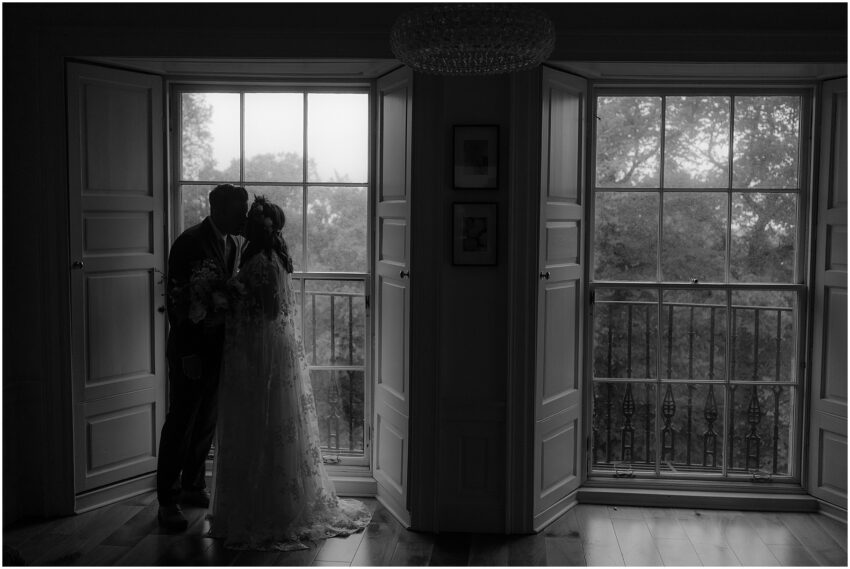Bride and groom's first look before the wedding
