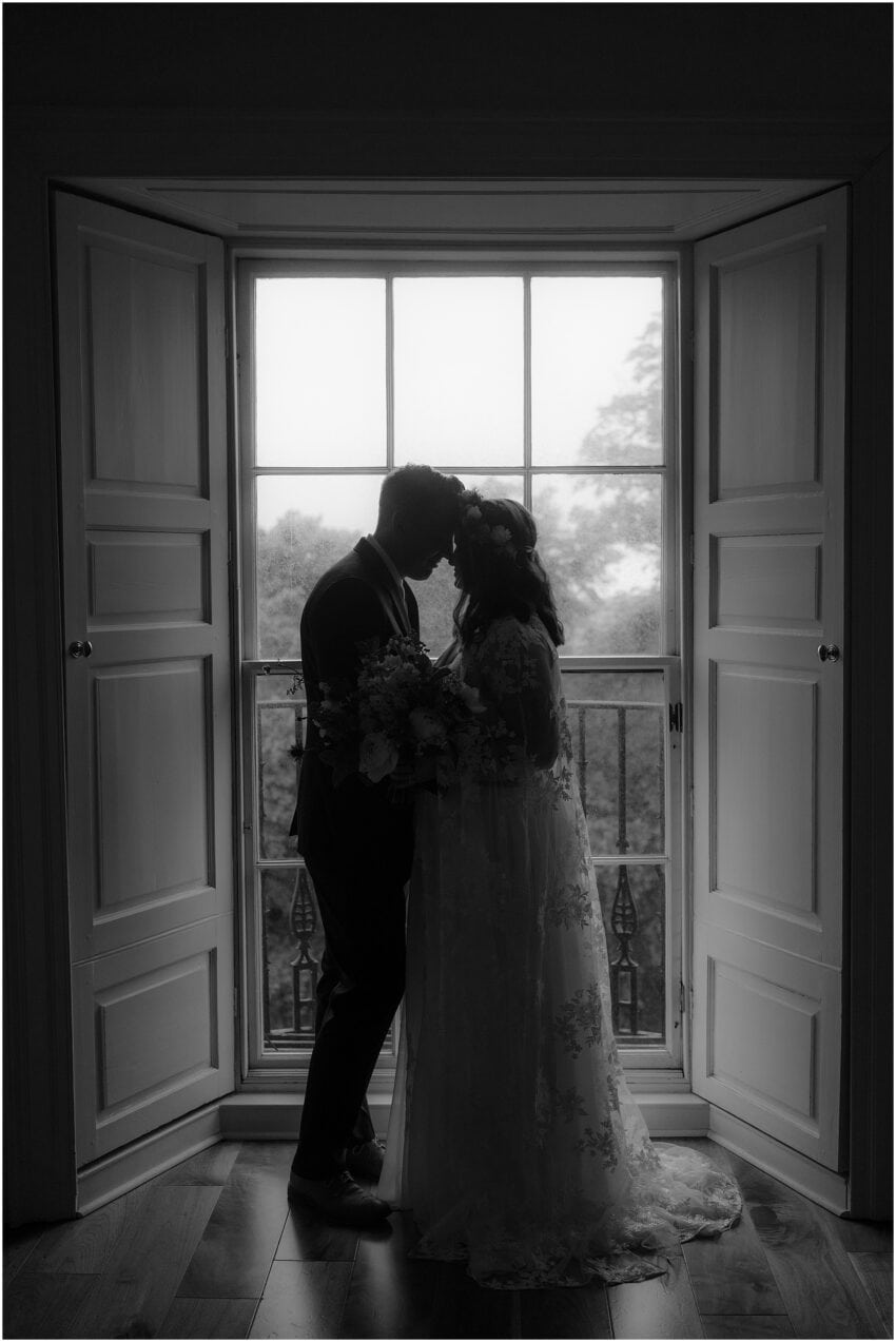 Bride and groom's first look before the wedding