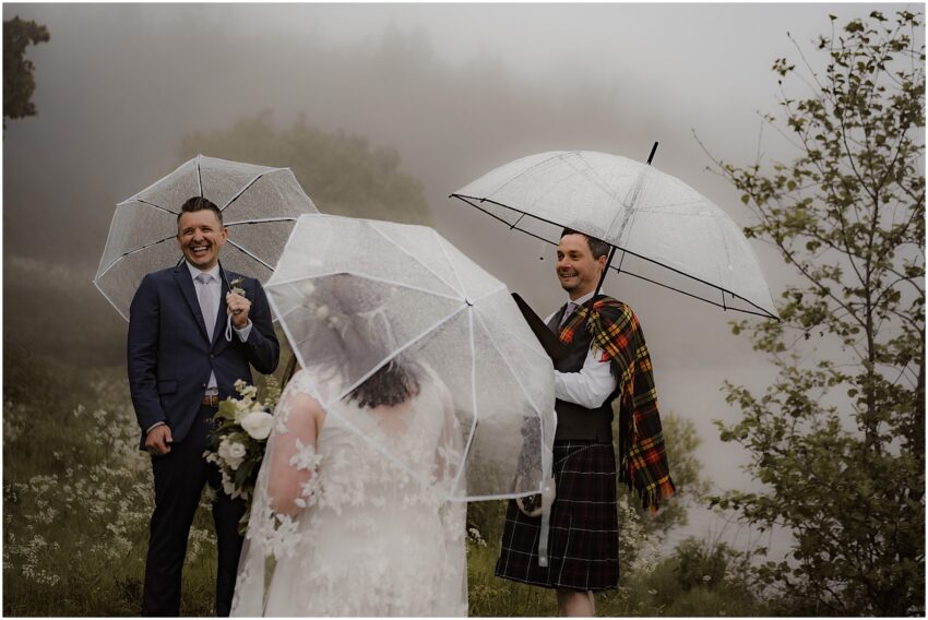 Misty micro-wedding at Dunsapie Loch in Edinburgh, Scotland