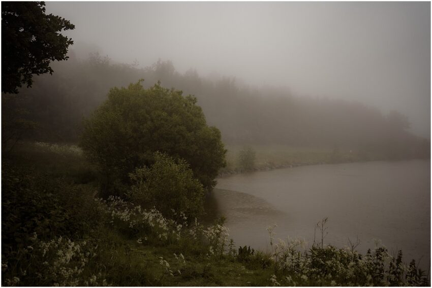 Misty Dunsapie Loch in the summer