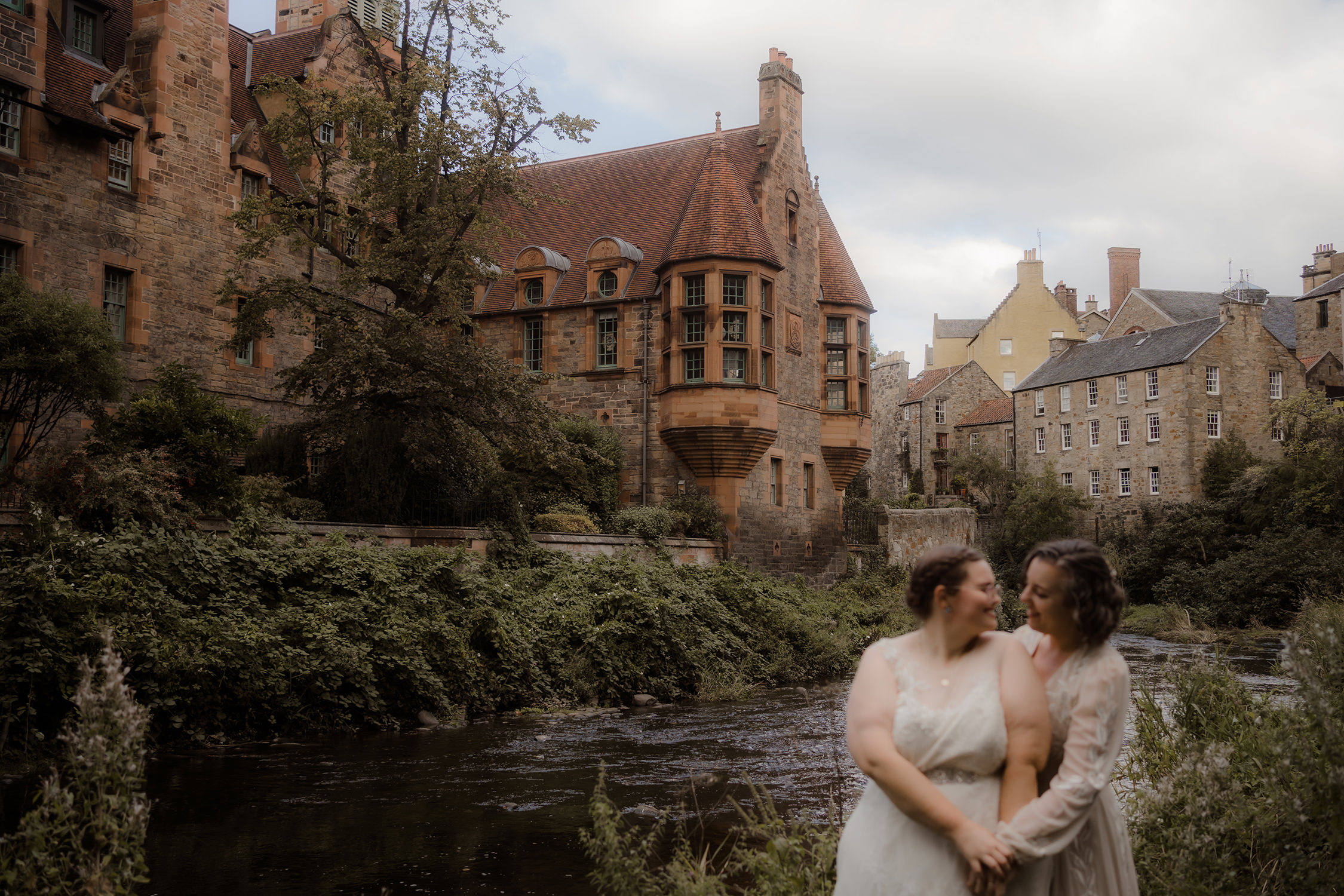 LGBTQ elopement in Edinburgh - Edinburgh lesbian wedding - Dean Village wedding photos