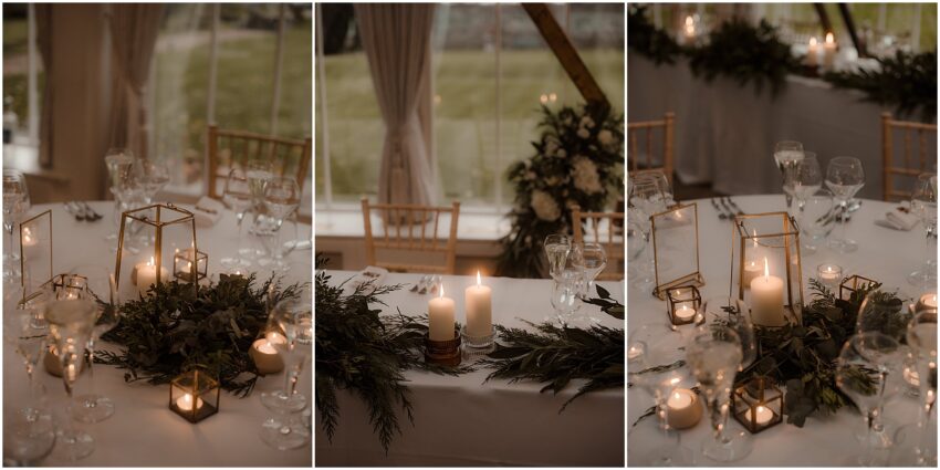 Decorated tables at Carlowrie Castle