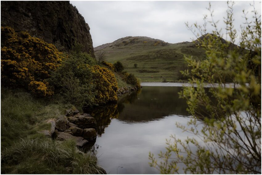 Dunsapie Loch in Holyrood Park in Scotland