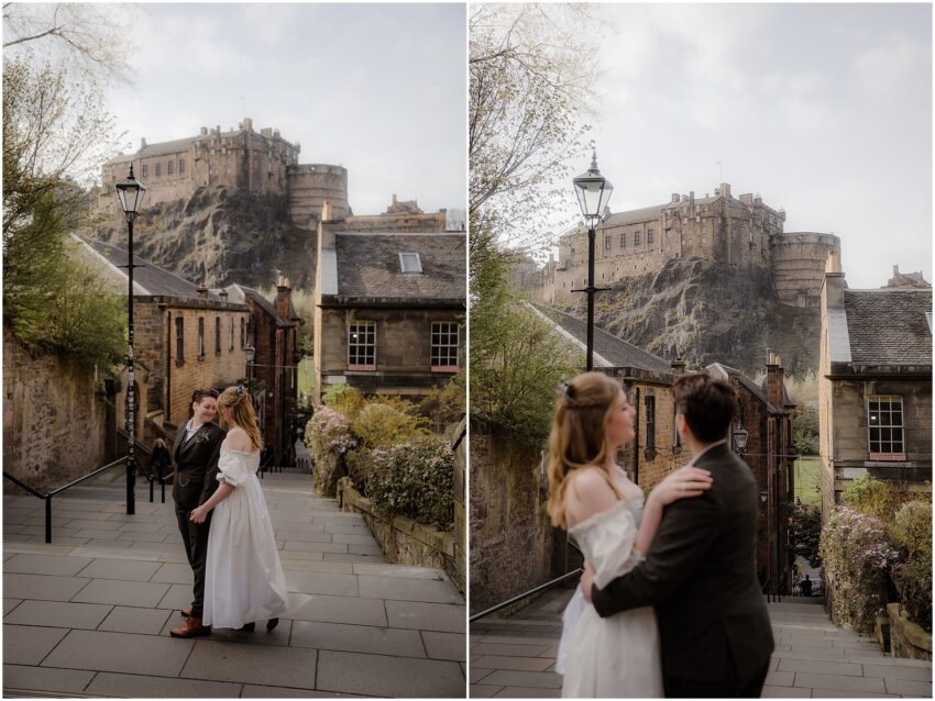 Same-sex wedding photos in Edinburgh Old town