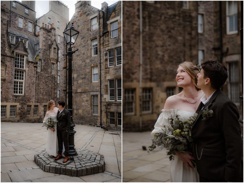 Same-sex wedding photos in Edinburgh Old town 
