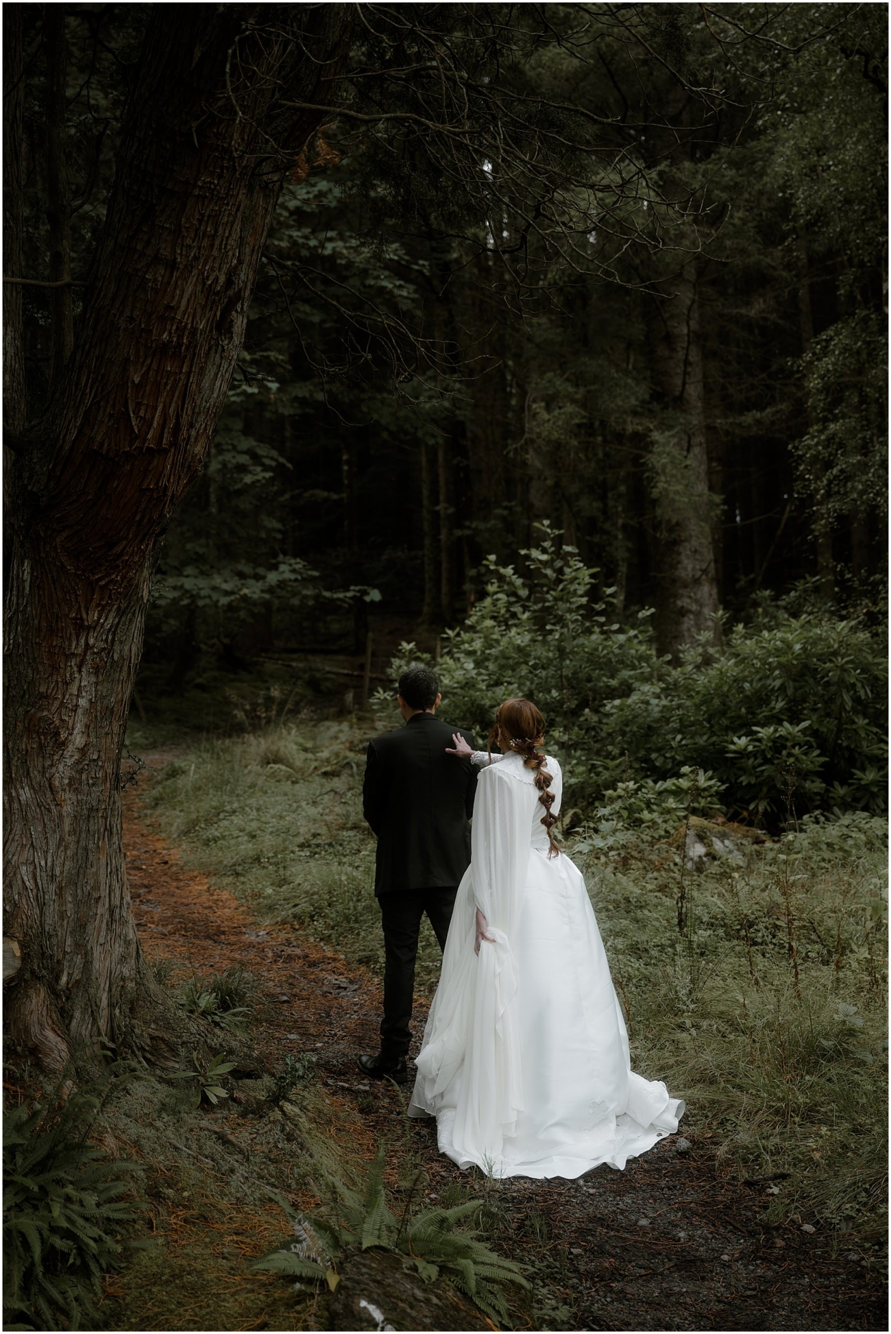 First look of bride and groom prior to their wedding ceremony in Glencoe