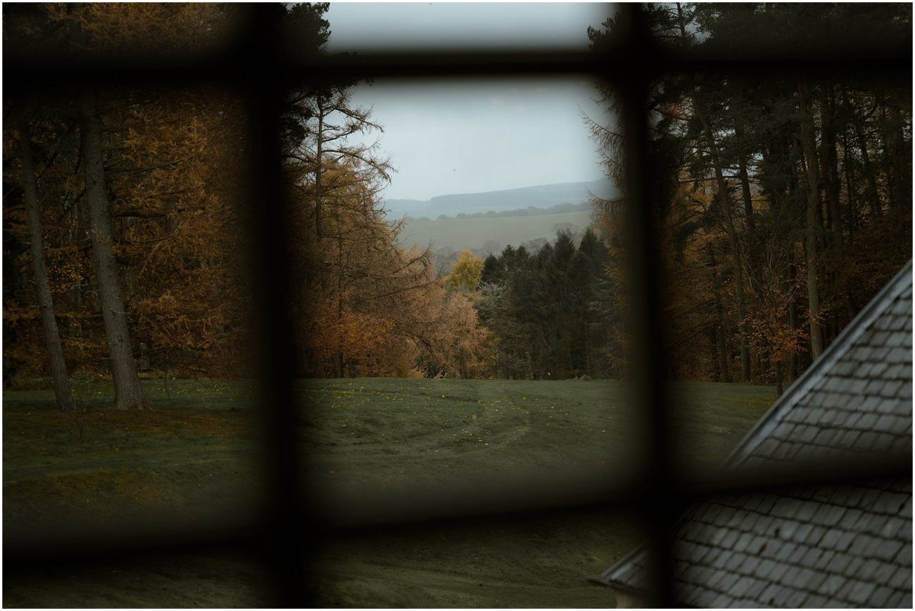 Cosy & Intimate Wedding at Ferniehirst Castle in the Scottish Borders 8 Autumn views across the Scottish Borders from Ferniehirst Castle